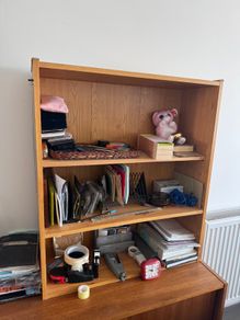 Wooden shelving unit