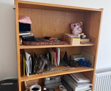 Wooden shelving unit