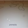 White Poroda round table leaf pattern white legs Image 3