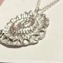 Handmade solid fine silver flower pendant on an 18 inch necklace Image 5