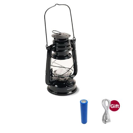 Black 25CM USB Charging Vintage Camping Lantern Light