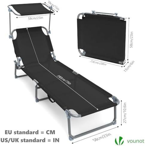 Folding Sun Loungers Set of 2