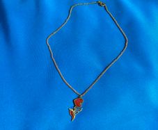 Handmade Gold-Plated Necklace with Heart & Bird Pendant - 40cm