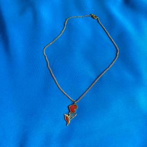 Handmade Gold-Plated Necklace with Heart & Bird Pendant - 40cm