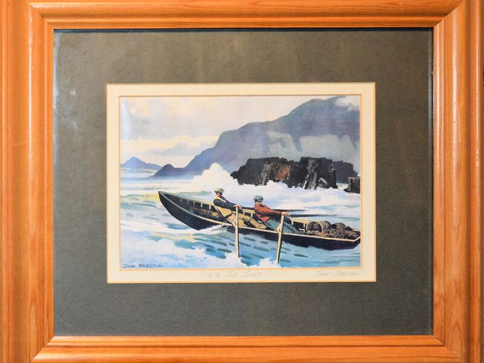 John Skelton Signed Print Into the Surf Framed