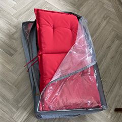 6 Red Garden Chair Cushions