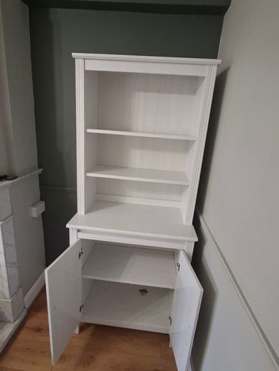 White wooden dresser with shelving