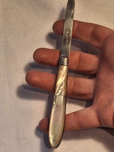 6 Inch Sterling Silver Mother of Pearl Victorian Fruit Knife
