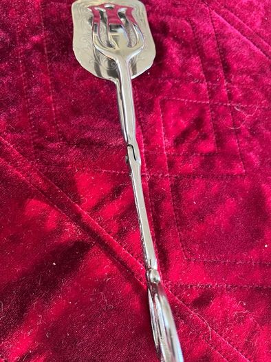 silver plated cake tongs