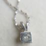Vintage Sterling Silver 925 Cubic Zirconia Pendant Necklace - length 18" - 2,3g Image 6