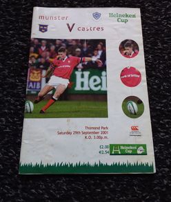 Munster vs Castres : Opening Game Heineken Cup 2001/02 -  Signed Programme