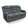 3 Seater Fabric Recliner Sofa, Grey Image 3