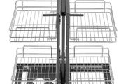 Min 15"W Opening Blind Corner Pull Out Organizer, 2 Tier 4 Shelf Kitchen Cabinet Organizer, Chrome Carbon Steel Storage Basket