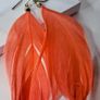Boho Indie Burnt Orange Feather Earrings Image 4