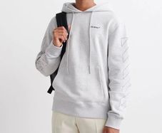 OFF-WHITE Hoodie Grey Diagonal Striped XL