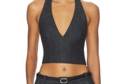 Nakedvice Revolve Wool Blend Grey Halterneck Crop Top RRP 115E