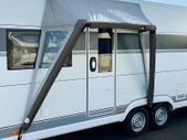 Canopy for motorhome and caravan door, awning, weather protection awning