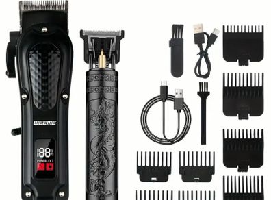 Men's Electric Hair Clipper Two-Piece Set