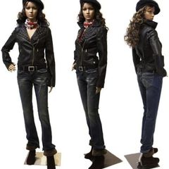 SF-11 Female mannequin full body manikin + 2 free long curly wigs (dark brown and black) +metal stand Head and arms can be rotated Plastic Unbreakable Eco-friendly