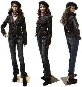 SF-11 Female mannequin full body manikin + 2 free long curly wigs (dark brown and black) +metal stand Head and arms can be rotated Plastic Unbreakable Eco-friendly