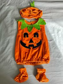 Baby Halloween Pumpkin 3Pcs Costume 6-12mo