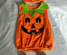 Baby Halloween Pumpkin 3Pcs Costume 6-12mo