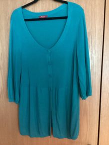 Monsoon Long Tunic Cardigan Green Size 20