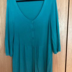 Monsoon Long Tunic Cardigan Green Size 20