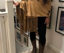 Anna Trzebinski Stunning Cashmere & Suede Wrap