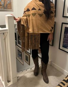 Anna Trzebinski Stunning Cashmere & Suede Wrap