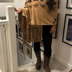 Anna Trzebinski Stunning Cashmere & Suede Wrap
