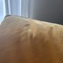 2 x large mustard faux velvet cushions Image 2