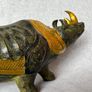 Vintage Chinese Rhinoceros (42cm/7kg) - Bronze With Gilt Accents, Stamped Image 7