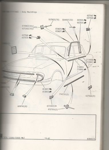 Triumph 2000 & 2.5 P.I. Mk2 (1974) Parts Catalogue