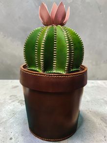 hand made leather cactus box