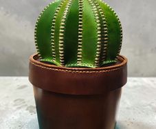 hand made leather cactus box