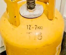 Empty BBQ gas cylinder