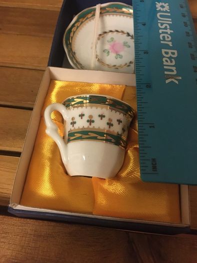 Cup (1.5 inches) and saucer in box