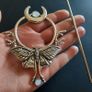Large Moth Hair Slide with Crescent Moon | Celestial Hair Pin for Thick Hair | Silver Moth Shawl Pin | Goth Witchy Accessories Image 6
