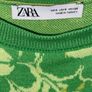 ZARA Green Floral Jacquard Knit Maxi Dress Size S Image 3