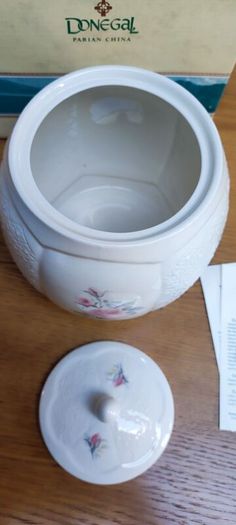 Donegal Parian Irish Rose Biscuit Barrel