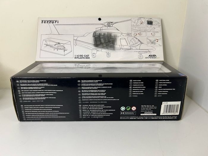 Ferrari Agusta A 109 Power Elite Model Red and Grey Helicopter Diecast 1:43 Scale - New In Box