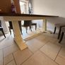 Solid wood table with dining chairs Image 3