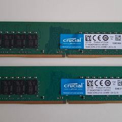 Crucial 32GB (2 x 16GB) DDR4, 2133MHz,  PC4-17000, Desktop Memory