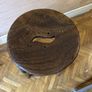 Antique Victorian Elm Stool with Hand Hole, Tall, Turned Legs Image 3