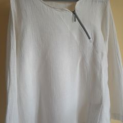 Q'neel  White Top  New 90% Linen