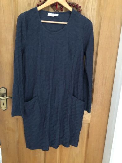 Grey cable knit effect dress