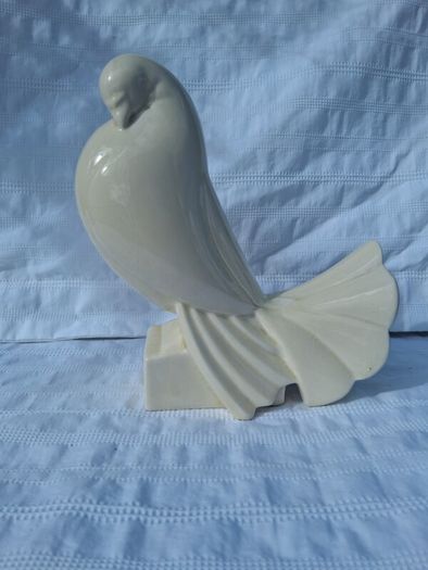 Stunning Jacques Adnet 1925 Porcelain Turtle Dove
