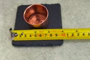 Copper and Slate Square Candle Holder. 10 cm