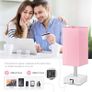 Touch Table Lamp, Pink Bedside Lamps with 3 Way Dimmable, Small Bedside Lamp with USB C+A Charging Ports, Bedroom Lamp for Bedroom Living Room with Pink Fabric Shade (LED Bulb Included) Image 4